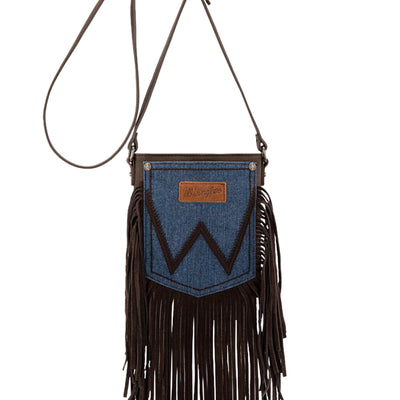 Wrangler Denim Pocket Fringe Bag - Chocolate