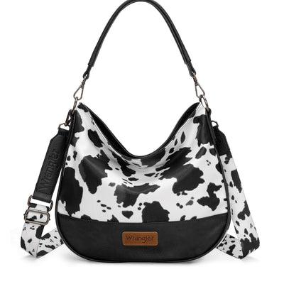 Wrangler Animal Print Slouch Bag - Black