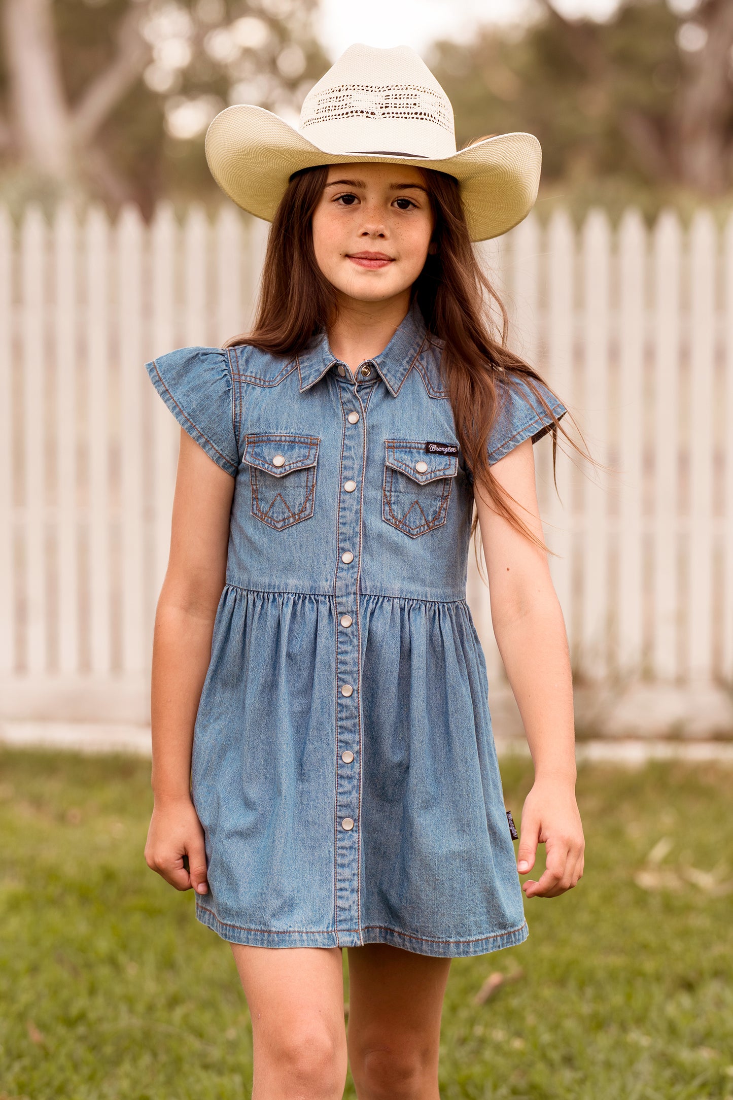 Wrangler Girl’s Poppy Short Sleeve Denim Dress