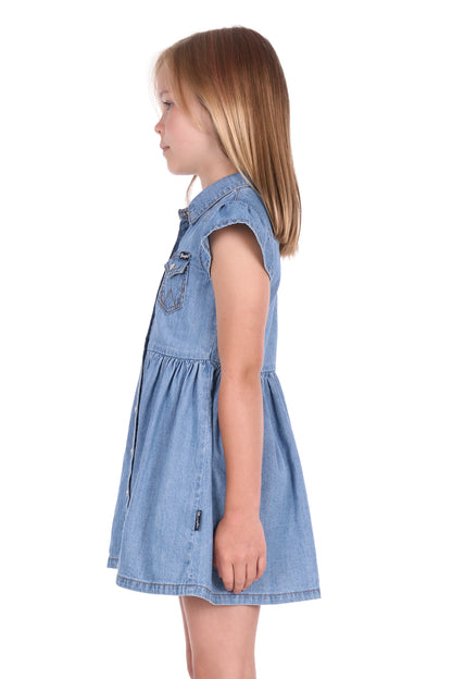 Wrangler Girl’s Poppy Short Sleeve Denim Dress