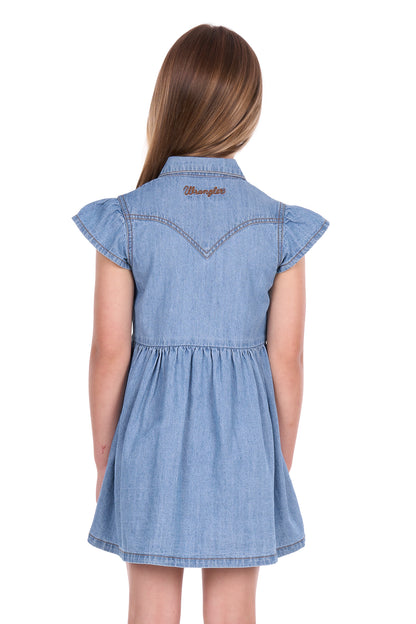 Wrangler Girl’s Poppy Short Sleeve Denim Dress