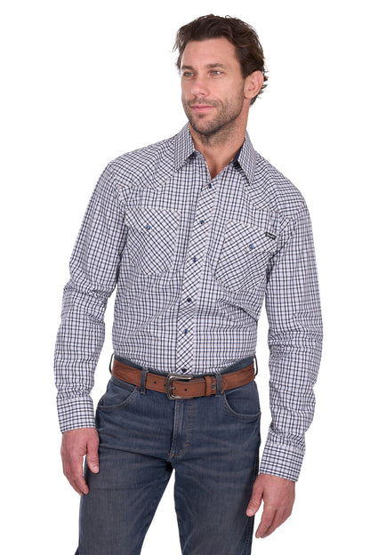 Wrangler Men’s Carl Check Western Long Sleeve Shirt