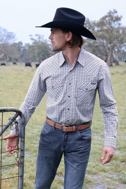 Wrangler Men’s Carl Check Western Long Sleeve Shirt
