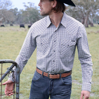 Wrangler Men’s Carl Check Western Long Sleeve Shirt