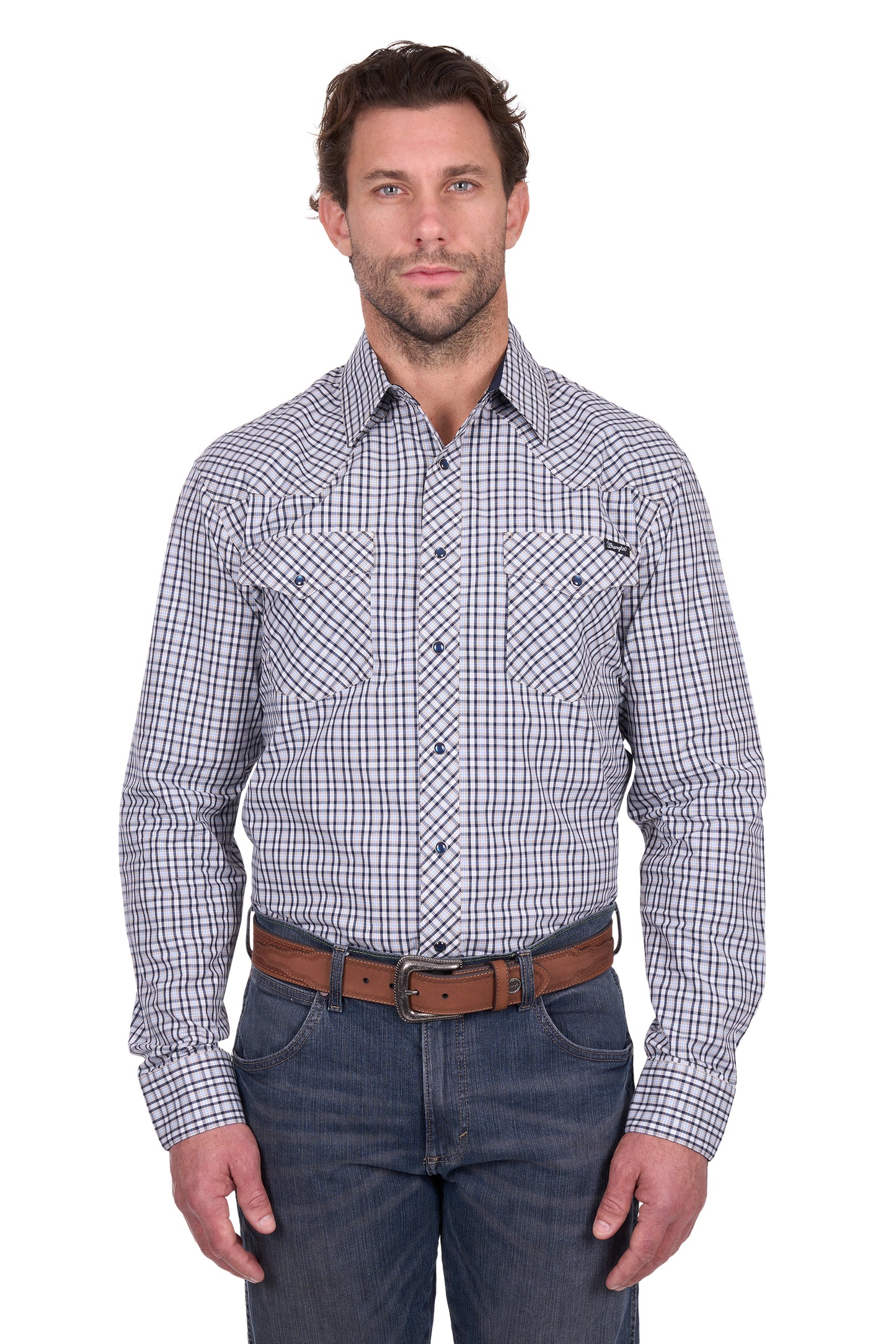 Wrangler Men’s Carl Check Western Long Sleeve Shirt