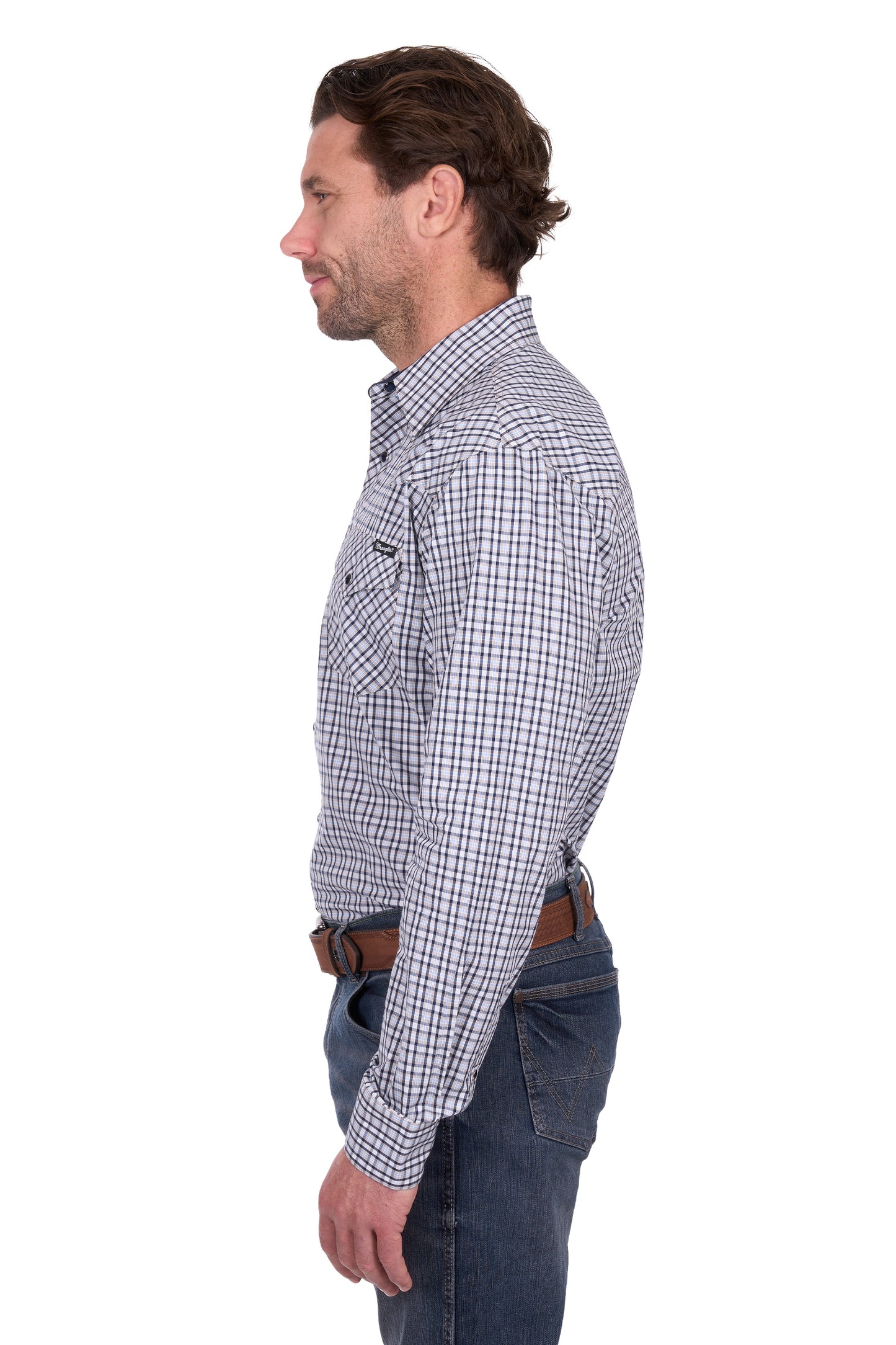 Wrangler Men’s Carl Check Western Long Sleeve Shirt