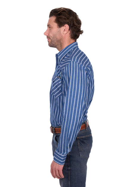 Wrangler Men’s Roy Stripe Western Button Down Long Sleeve Shirt