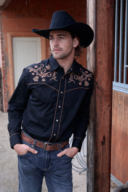 Wrangler Men’s Luke Embroidered Long Sleeve Shirt