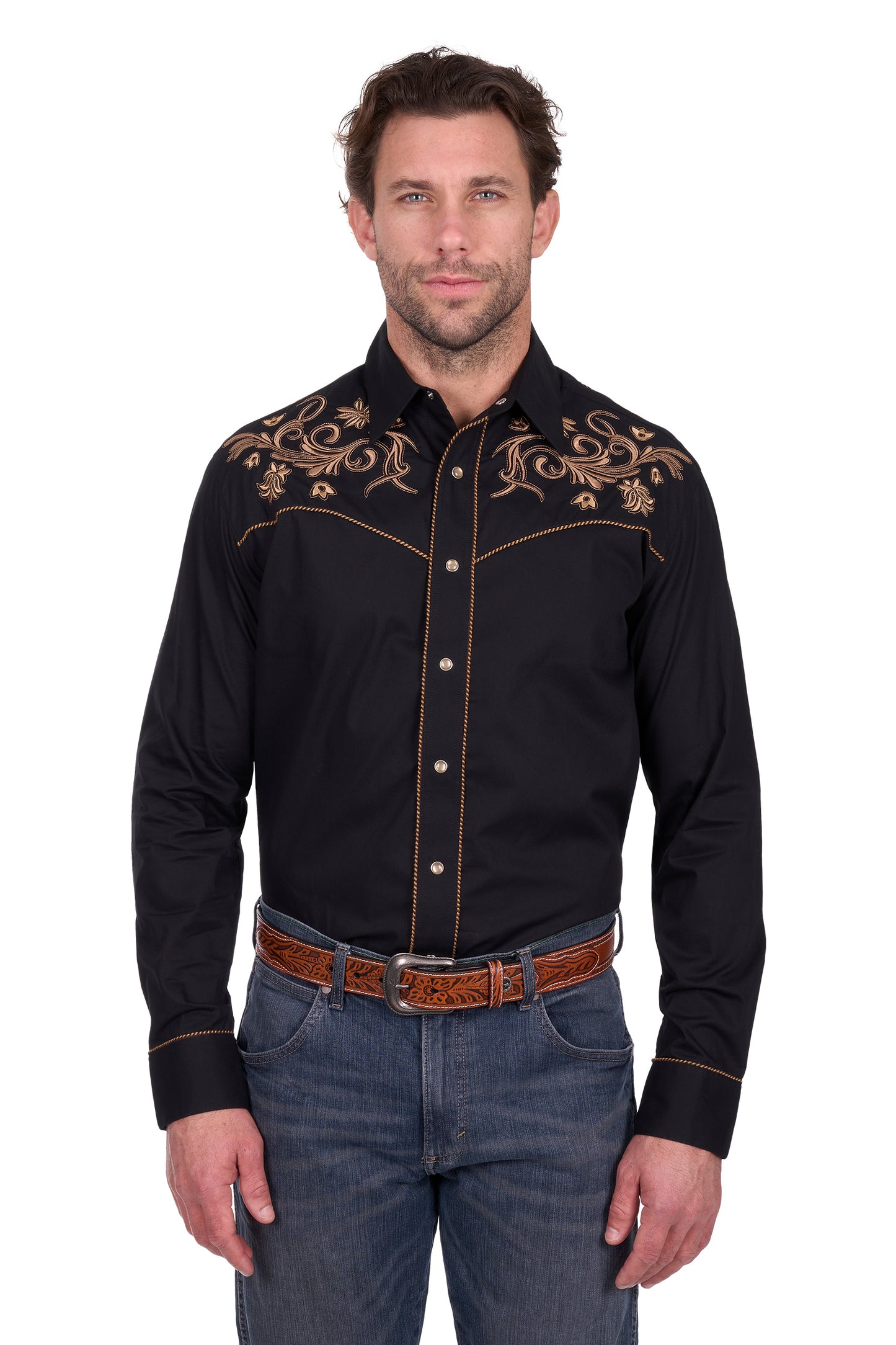 Wrangler Men’s Luke Embroidered Long Sleeve Shirt
