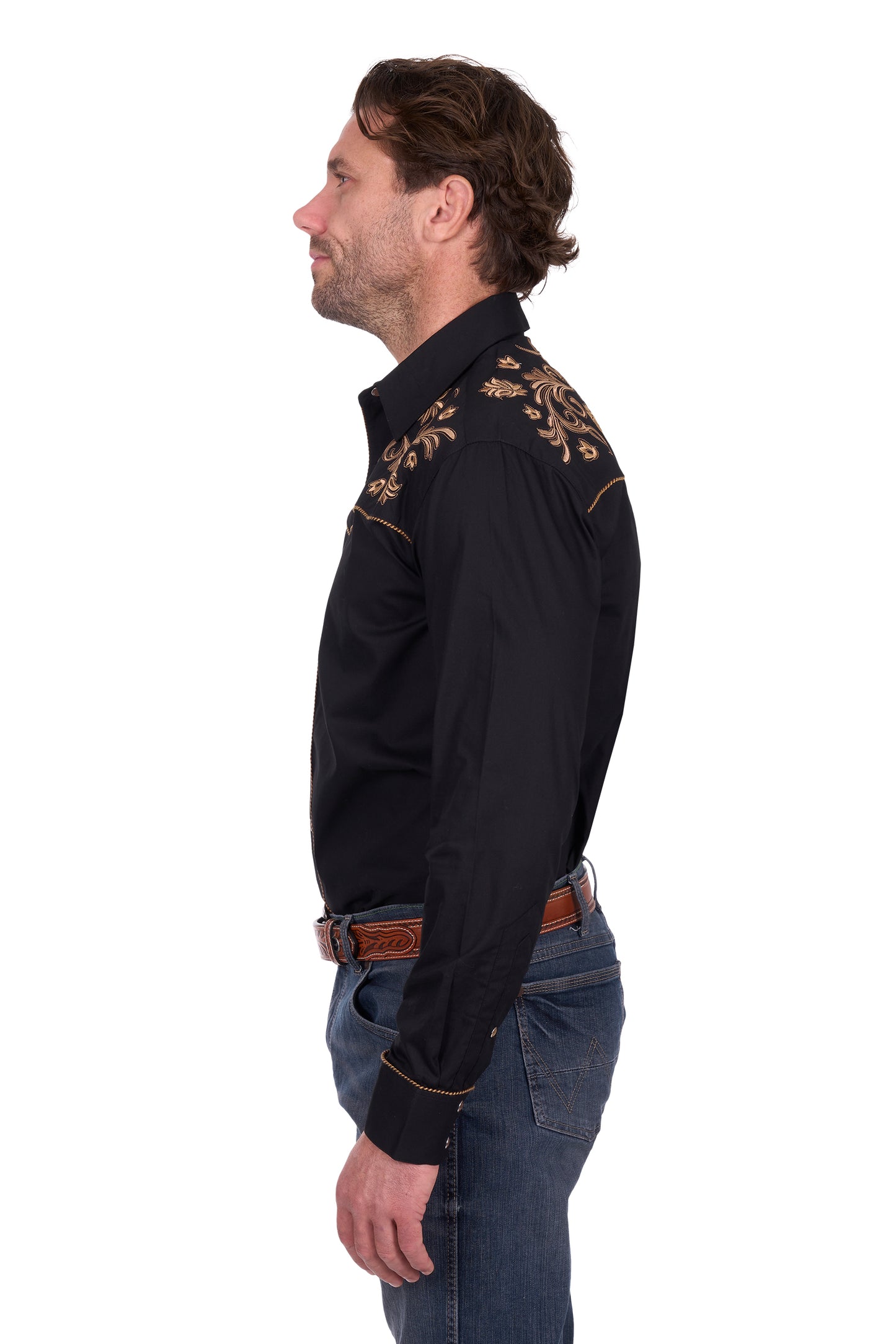 Wrangler Men’s Luke Embroidered Long Sleeve Shirt