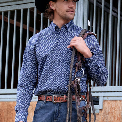 Wrangler Men’s Jacob Print Button Down Long Sleeve Shirt