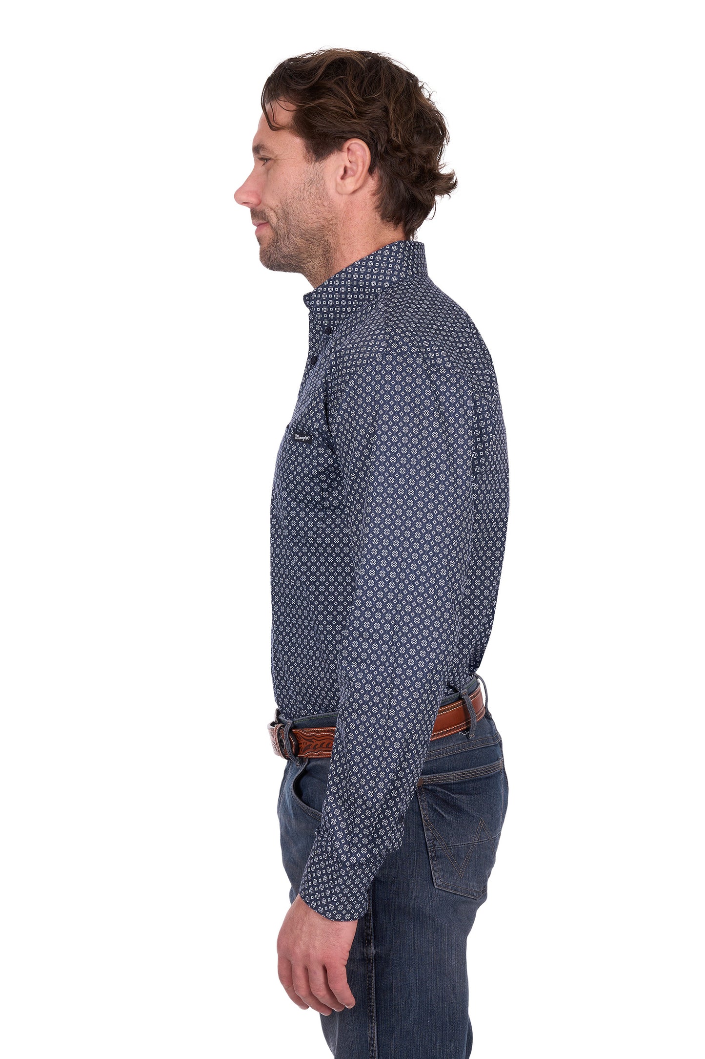 Wrangler Men’s Jacob Print Button Down Long Sleeve Shirt