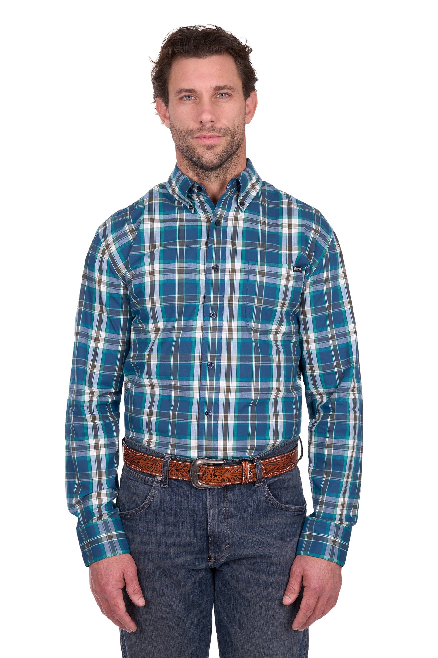 Wrangler Men’s Erik Check Button Down Long Sleeve Shirt