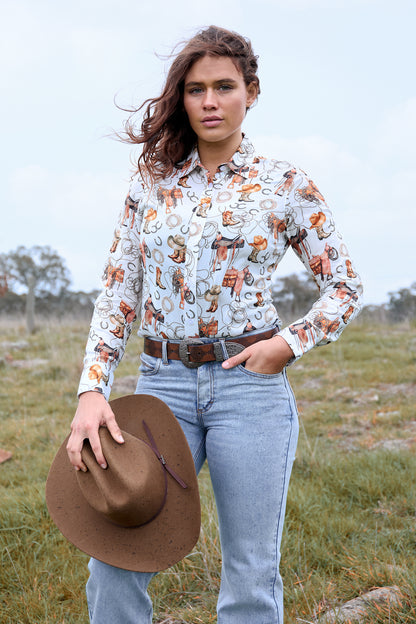 Wrangler Women’s Marilyn Print Long Sleeve Shirt