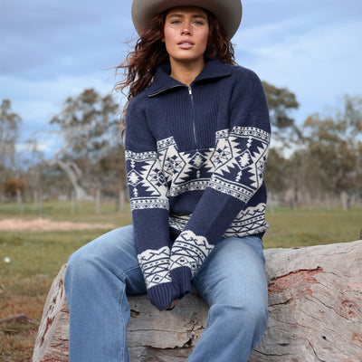 Wrangler Women’s Lacey Knitted 1/4 Zip Pullover