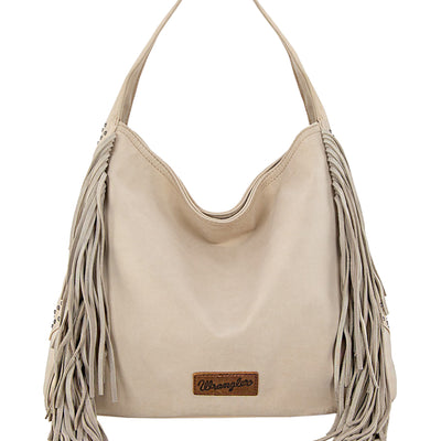Wrangler Shiloh Fringe Studded Bag - Beige