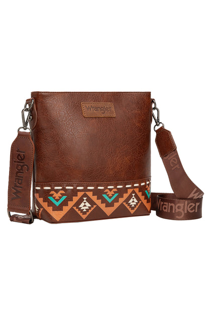 Wrangler Lana Aztec Print Crossbody Bag - Tan