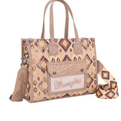 Wrangler Aztec Crossbody Tote Bag - Camel