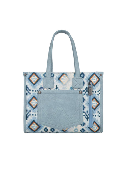Wrangler Aztec Crossbody Tote Bag - Light Blue