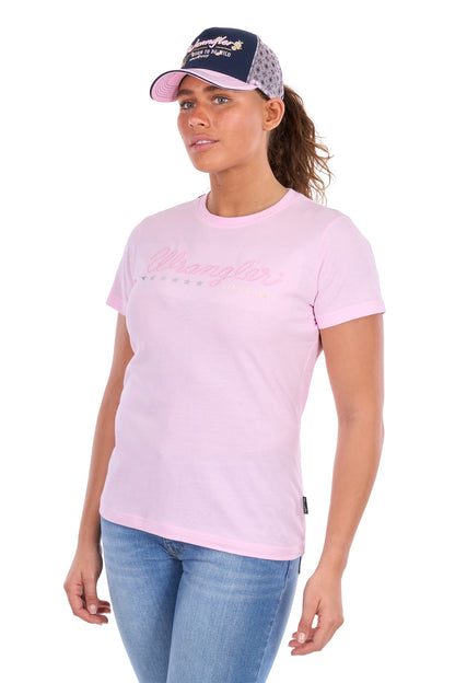 Wrangler Women’s Lucy Short Sleeve Tee - Pastel Pink