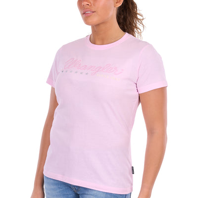 Wrangler Women’s Lucy Short Sleeve Tee - Pastel Pink