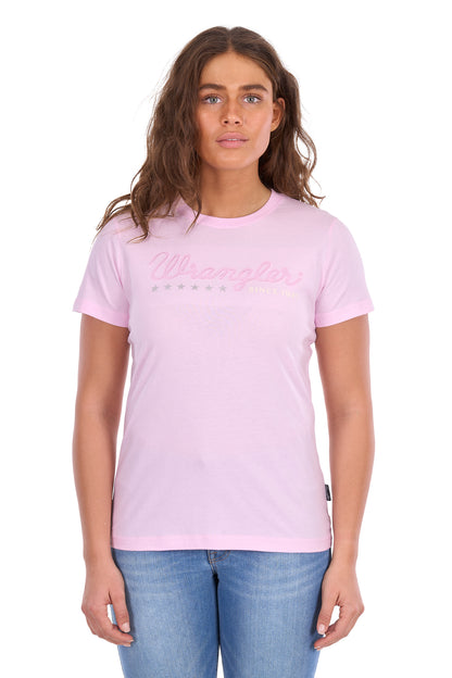 Wrangler Women’s Lucy Short Sleeve Tee - Pastel Pink