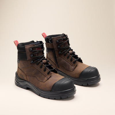 Rossi Boots Lang Side Zip Safety Boot - Brown