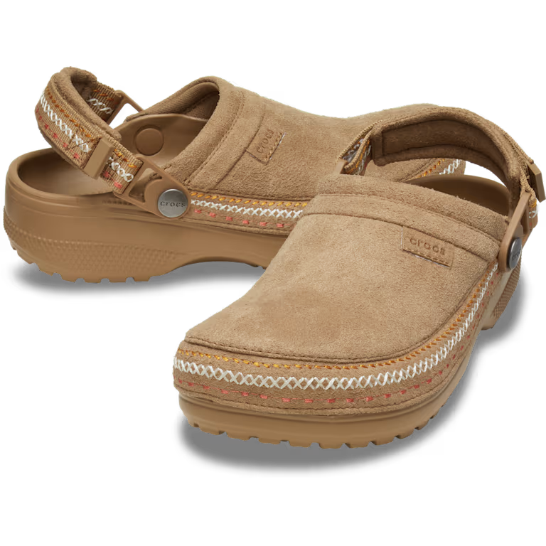 Crocs Crafted Vegan Suede Stitch Clog - Sepia