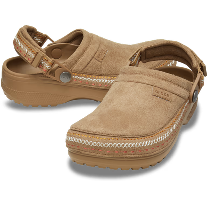 Crocs Crafted Vegan Suede Stitch Clog - Sepia