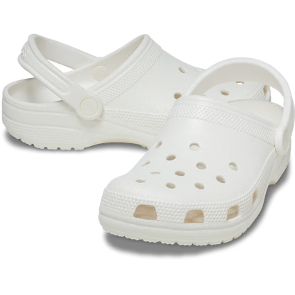 Crocs Unisex Classic Clog - Glitter White