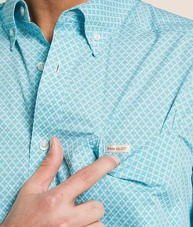 Ariat Men's Westin Short Sleeve Shirt - Light Blue