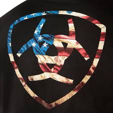 Ariat Mens Rugged American Shield Tshirt Black