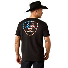 Ariat Mens Rugged American Shield Tshirt Black