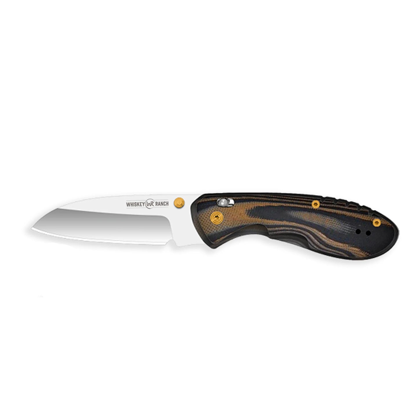 Whiskey Bent Pocket Knife Single Blade Catch Pin Lock With Clip - Chaps
