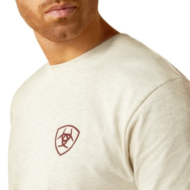 Ariat Mens Rodeo Proud Short Sleeve Tee Oatmeal Heather