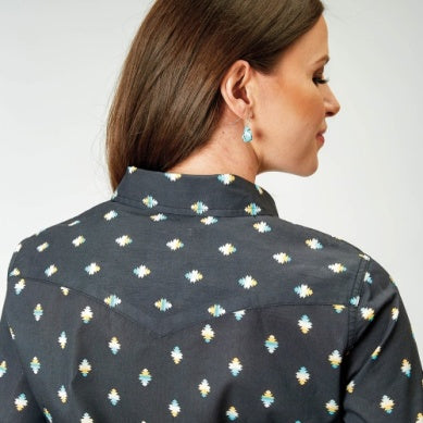 Roper Womens West Made Collection Long Sleeve Shirt Black 03-050-0064-0317