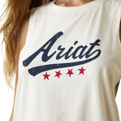 Ariat Ladies Retro Slvls Tank Egret