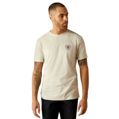 Ariat Mens Rodeo Proud Short Sleeve Tee Oatmeal Heather