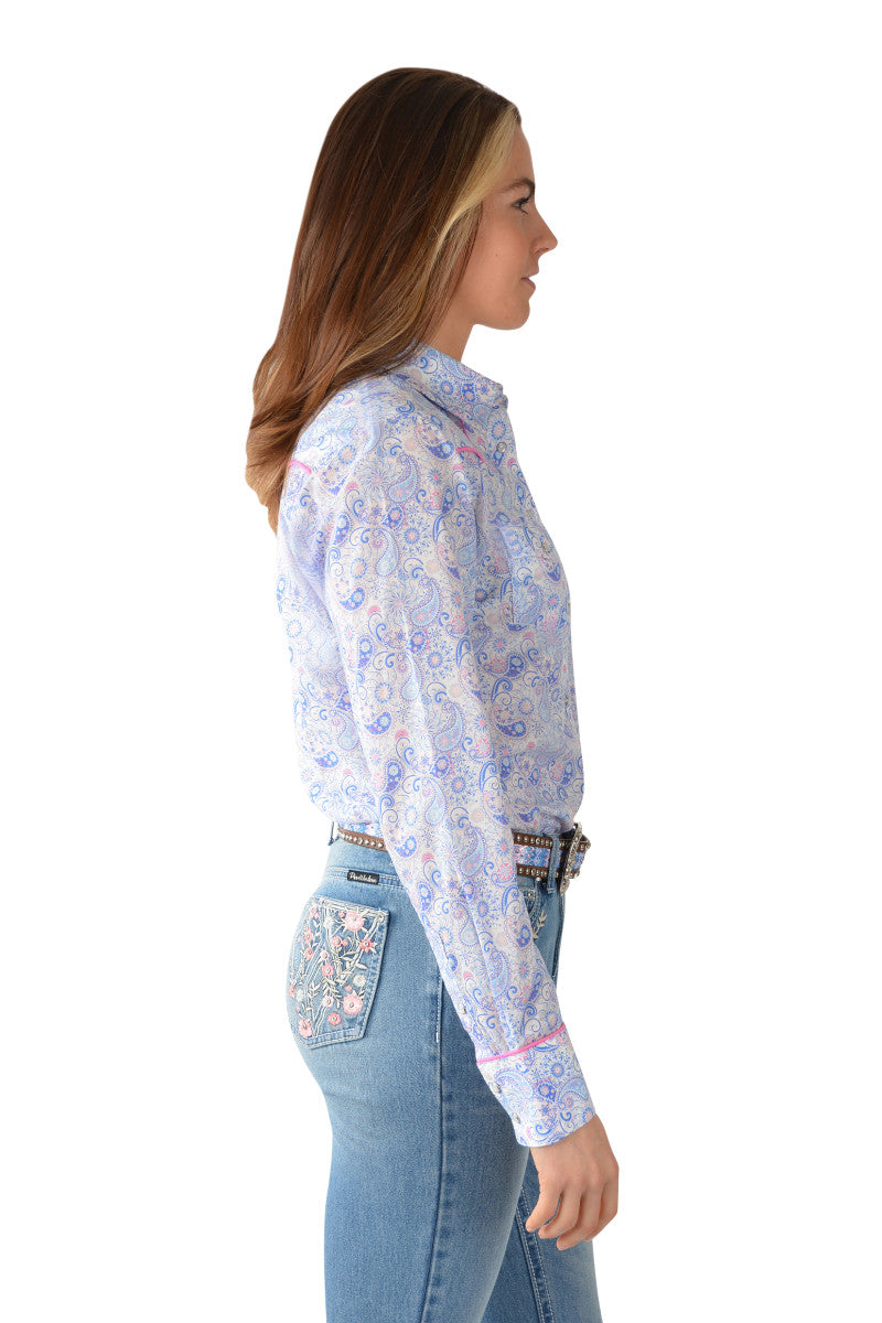 PURE WESTERN WMNS WILLOW PRINT LS SHIRT
