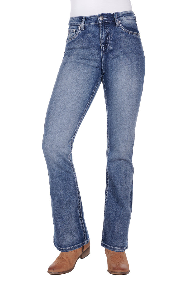 PURE WESTERN WMNS JEMMA HI WAIST BOOT CUT JEAN 32'