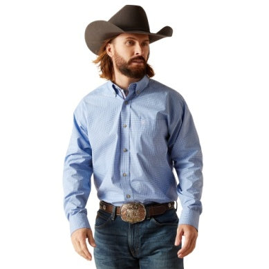 Ariat Mens Pro Series Mekhi Classic Long Sleeve Shirt Blue