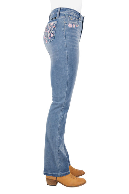 PURE WESTERN WMNS FLORA HI RISE B/CUT JEAN 32' LEG