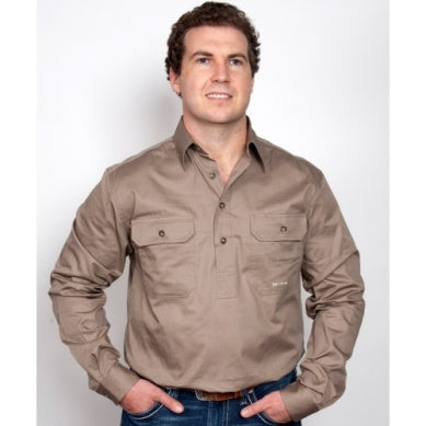 JUST COUNTRY WORK SHIRT CAMERON 1/2 BUTTON