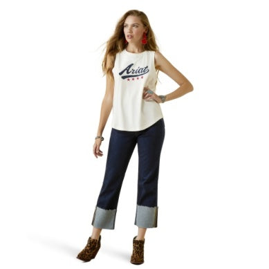 Ariat Ladies Retro Slvls Tank Egret
