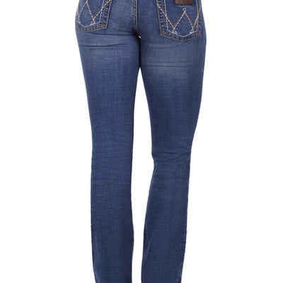 WRANGLER WMNS P/PATCH MIDRISE JEAN Retro Mae Indigo