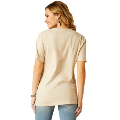 Ariat Womens Keep Walkin' Cowboy Short Sleeve Tee Natural