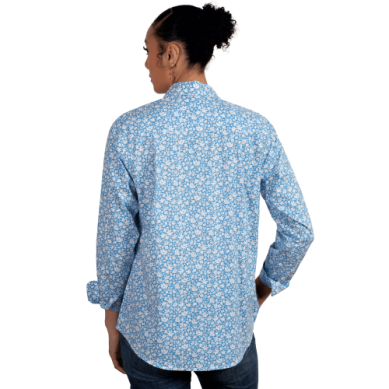 Just Country Womens Abbey Full Button Workshirt Corn Flower Floral