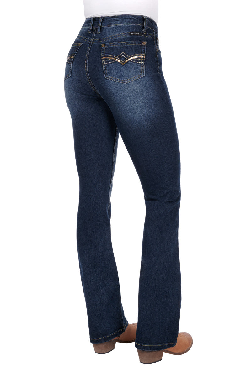 PURE WESTERN WMNS BRADY HIGH WAISTED BOOT CUT JEAN 34"