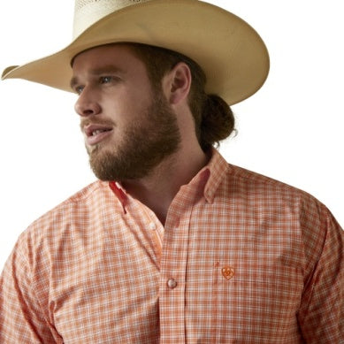 Ariat Mens Pro Series Matias Classic Long Sleeve Shirt Orange