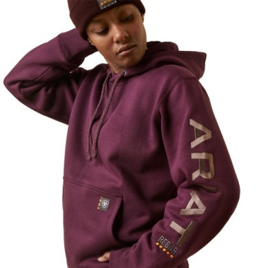 Ariat Womens Rebar Graphic Hood Potent Purple / Peppercorn